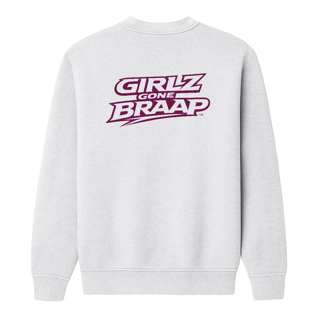 2-wheel drive crewneck - dark pink logo