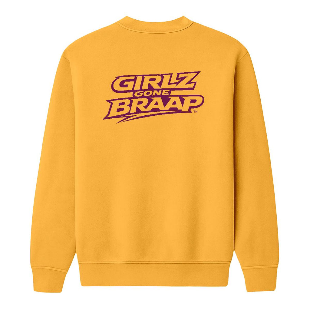 2-wheel drive crewneck - dark pink logo