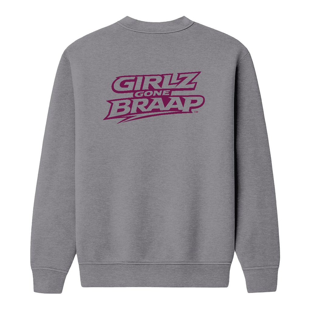 2-wheel drive crewneck - dark pink logo