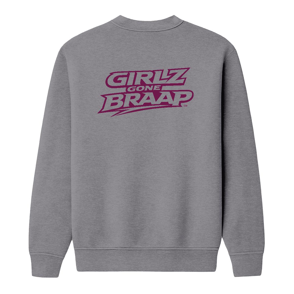 2-wheel drive crewneck - dark pink logo