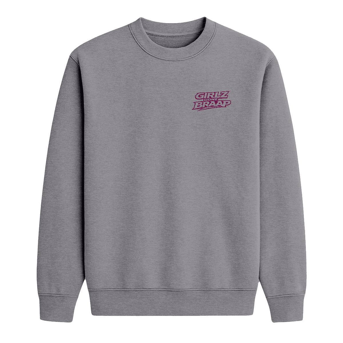 2-wheel drive crewneck - dark pink logo