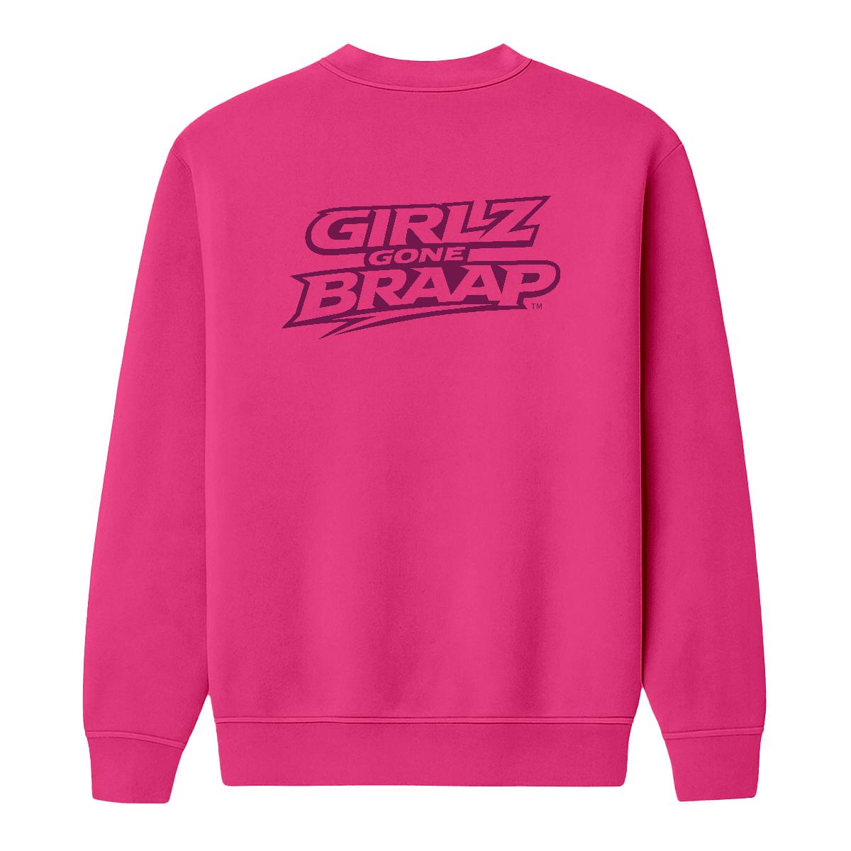 2-wheel drive crewneck - dark pink logo