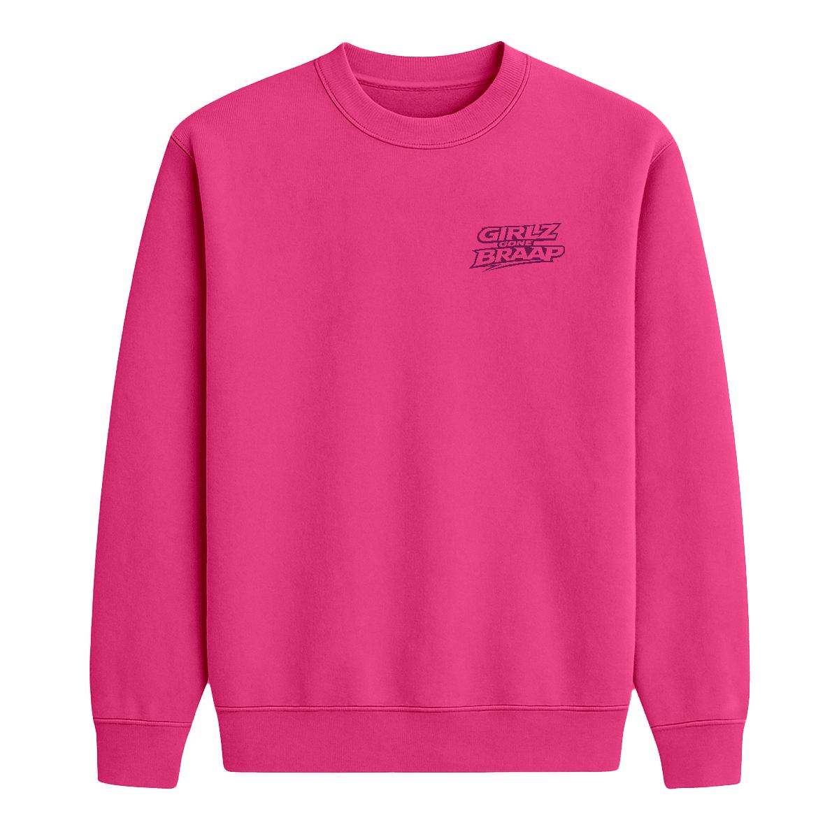 2-wheel drive crewneck - dark pink logo