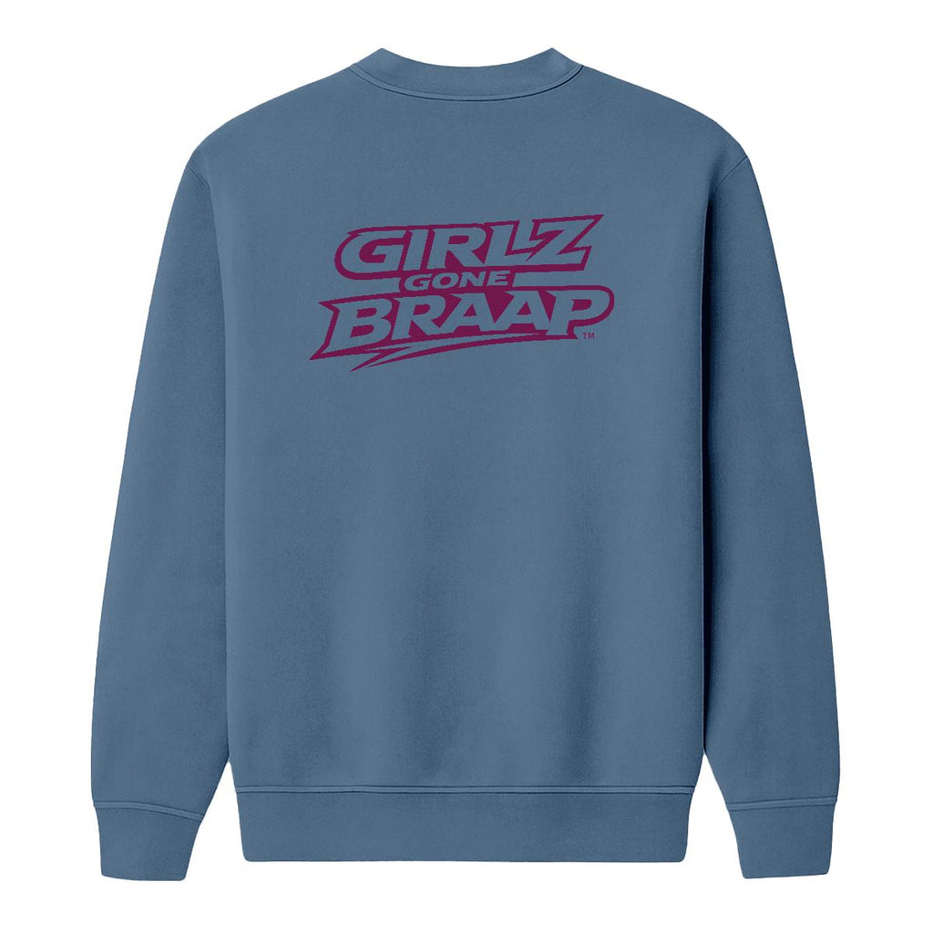 2-wheel drive crewneck - dark pink logo