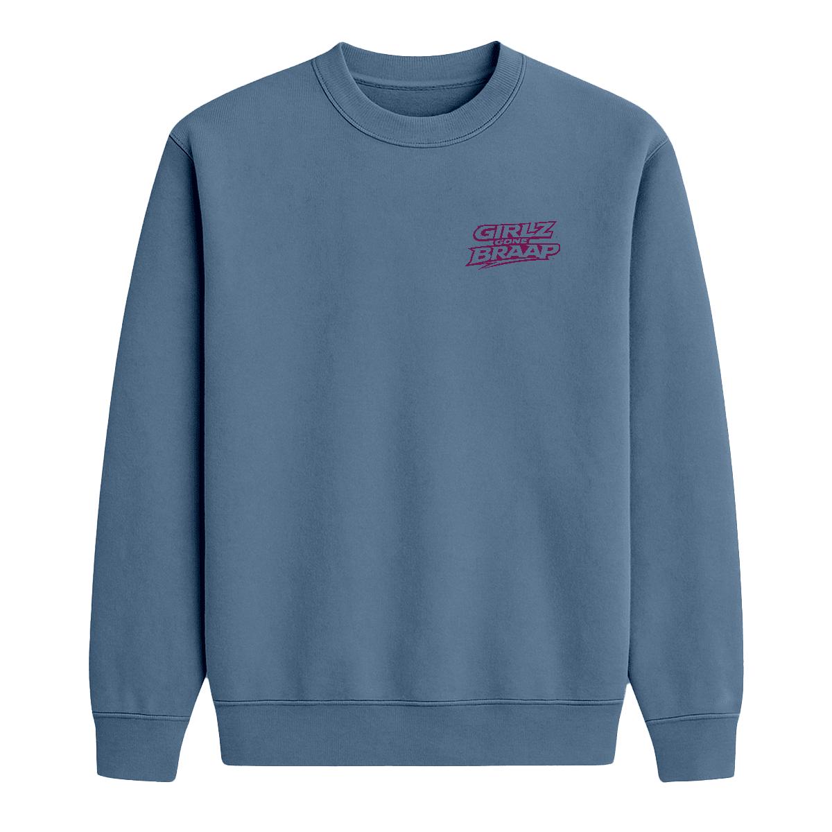 2-wheel drive crewneck - dark pink logo