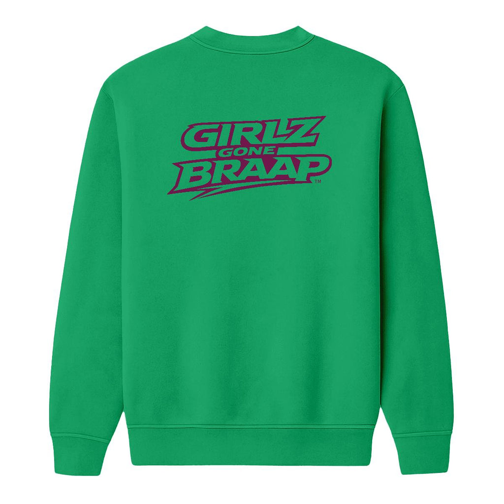 2-wheel drive crewneck - dark pink logo