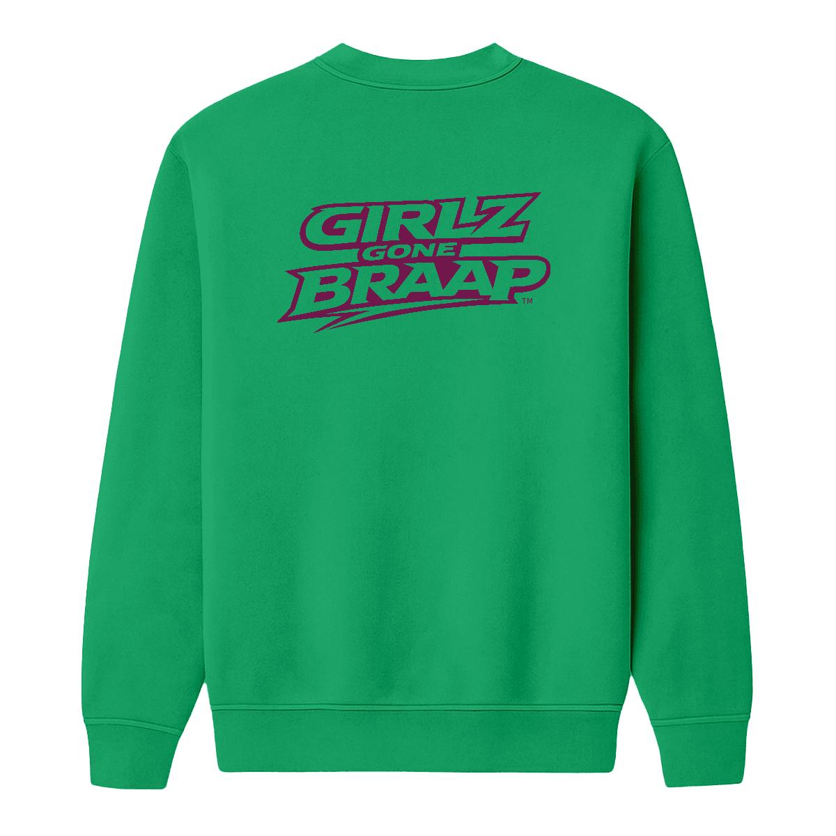 2-wheel drive crewneck - dark pink logo