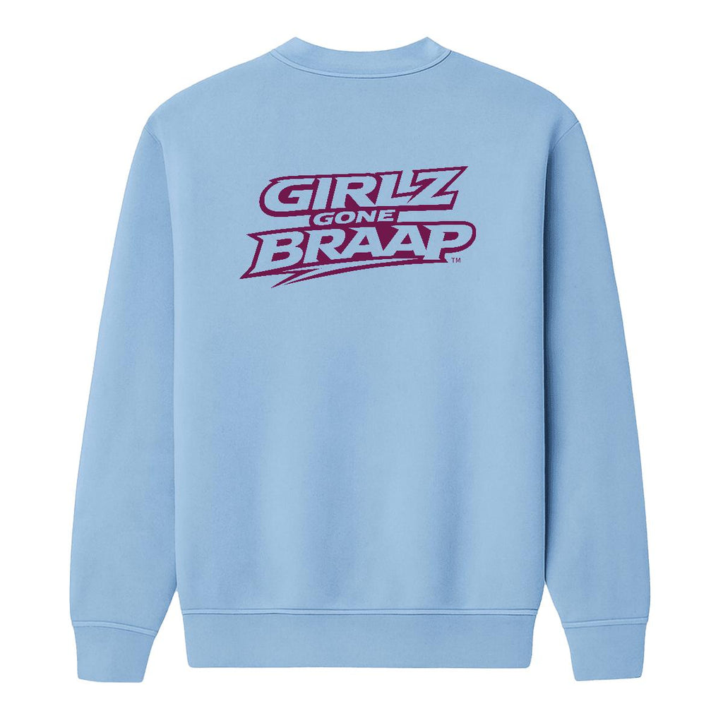 2-wheel drive crewneck - dark pink logo