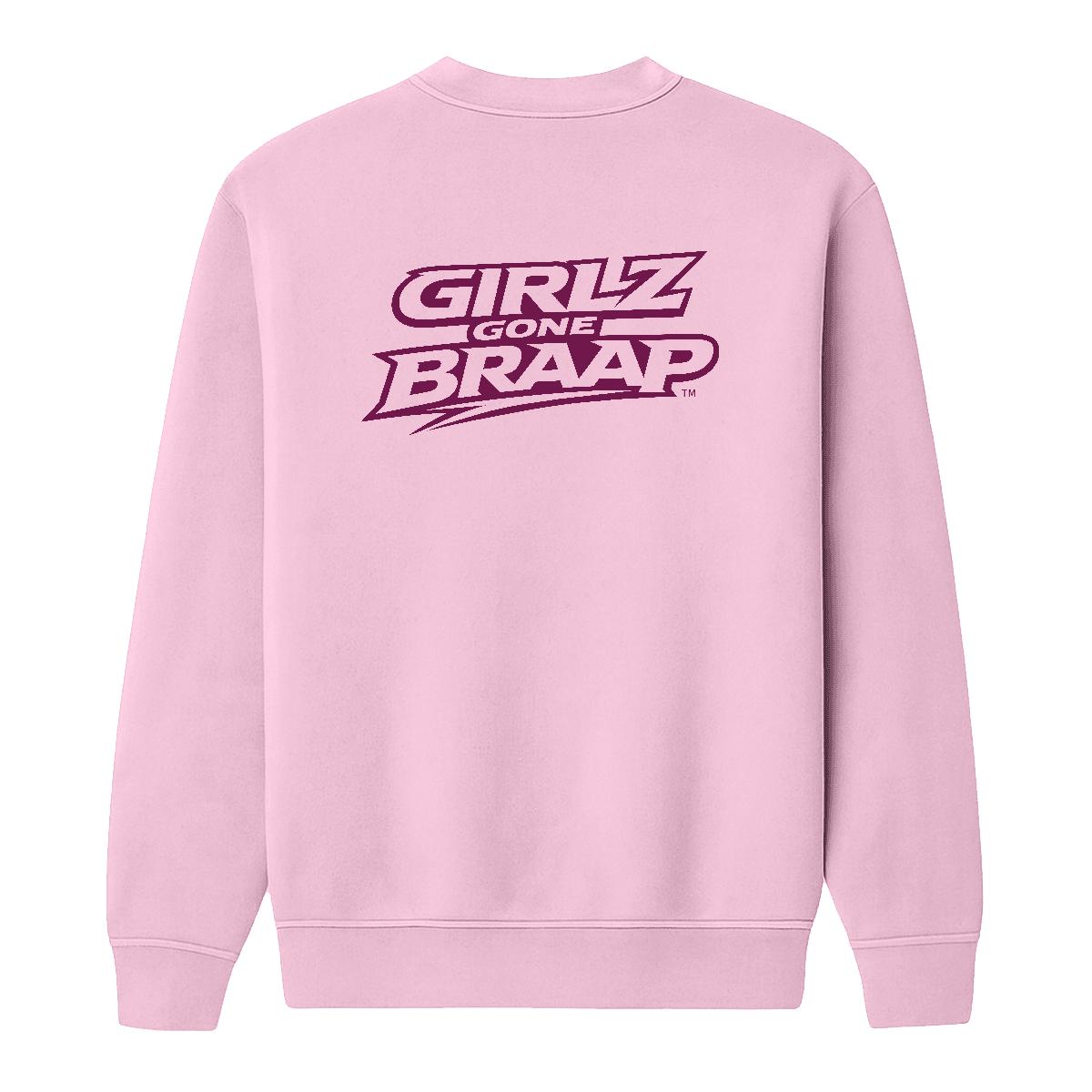 2-wheel drive crewneck - dark pink logo