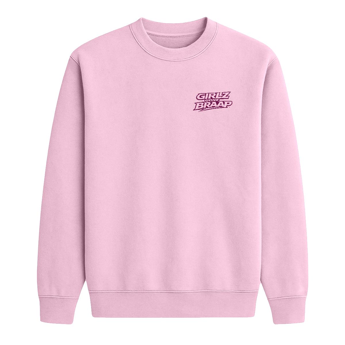 2-wheel drive crewneck - dark pink logo