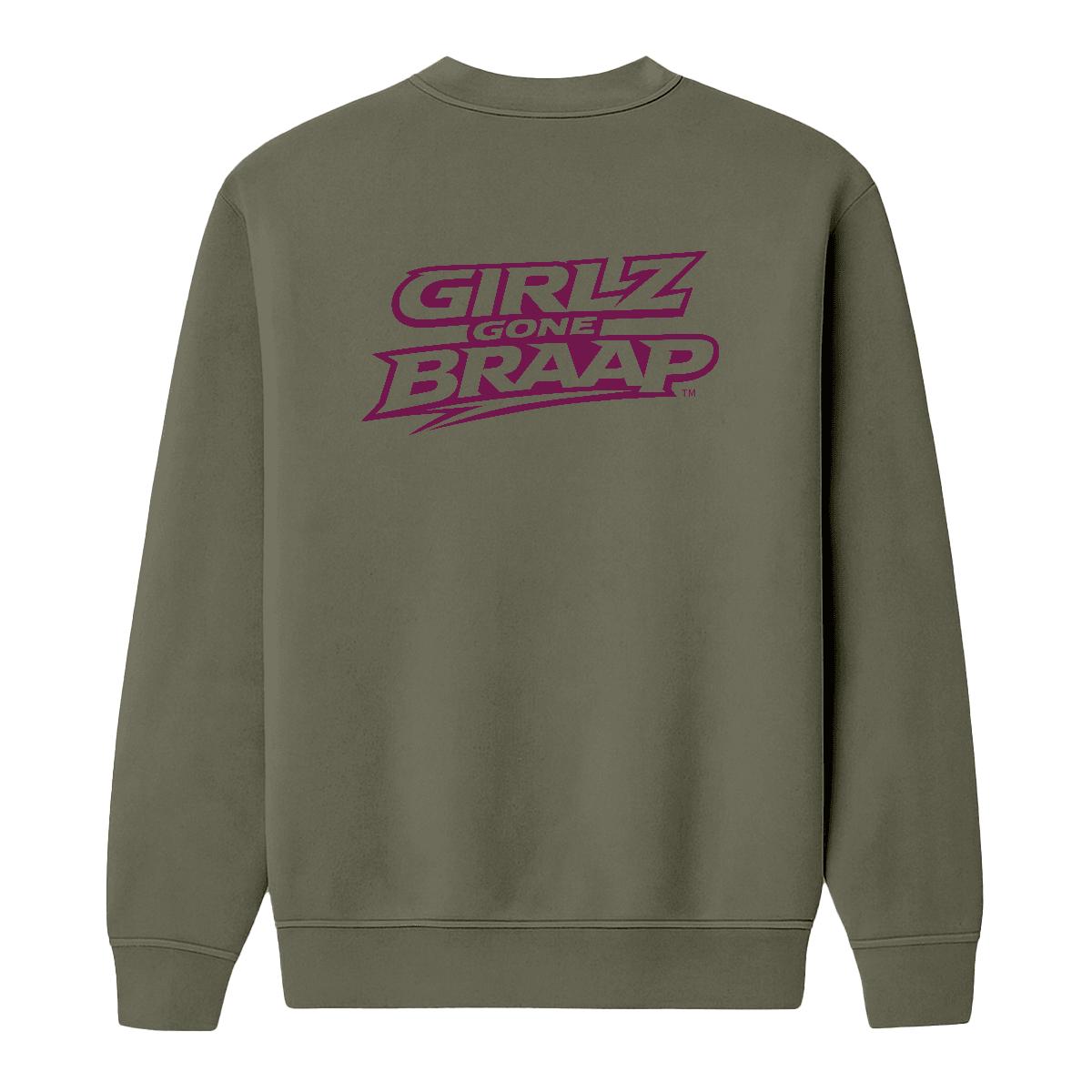 2-wheel drive crewneck - dark pink logo