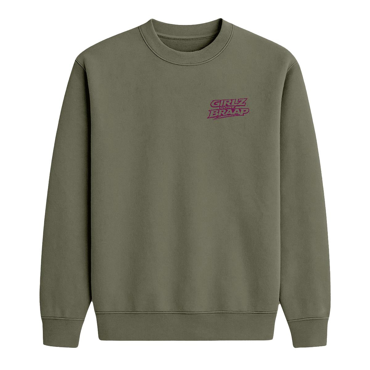 2-wheel drive crewneck - dark pink logo