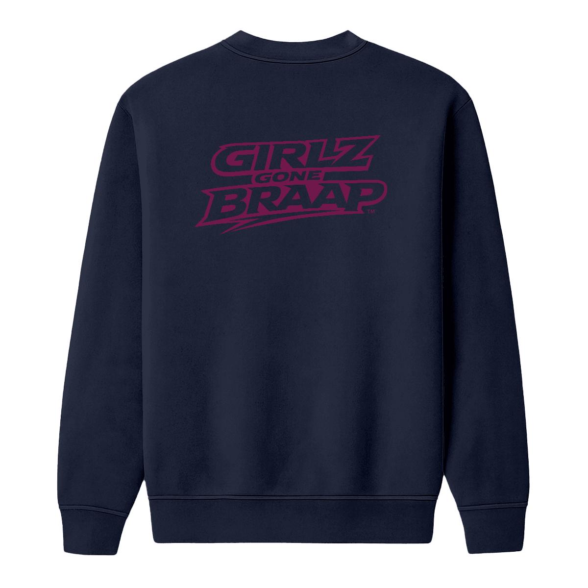 2-wheel drive crewneck - dark pink logo