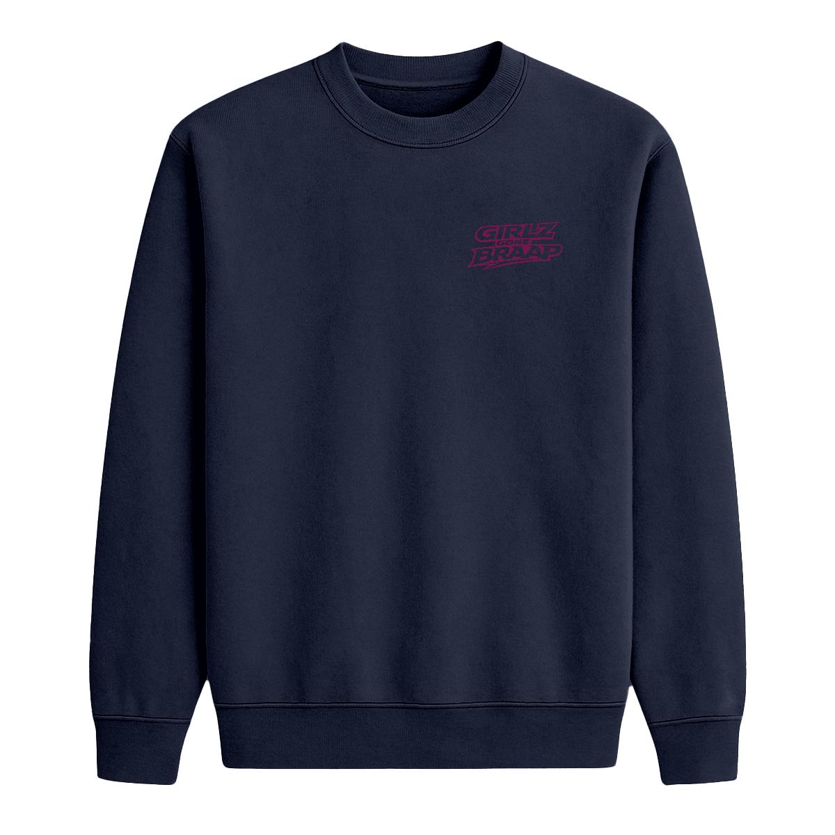 2-wheel drive crewneck - dark pink logo