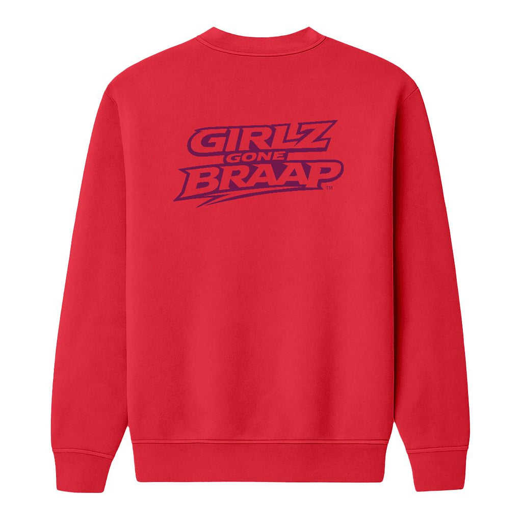 2-wheel drive crewneck - dark pink logo