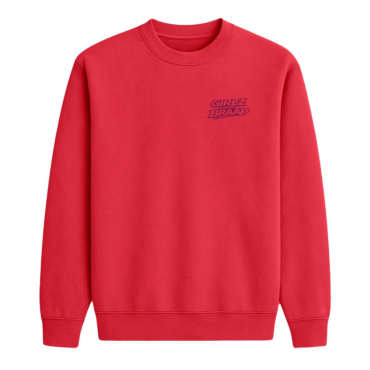 2-wheel drive crewneck - dark pink logo