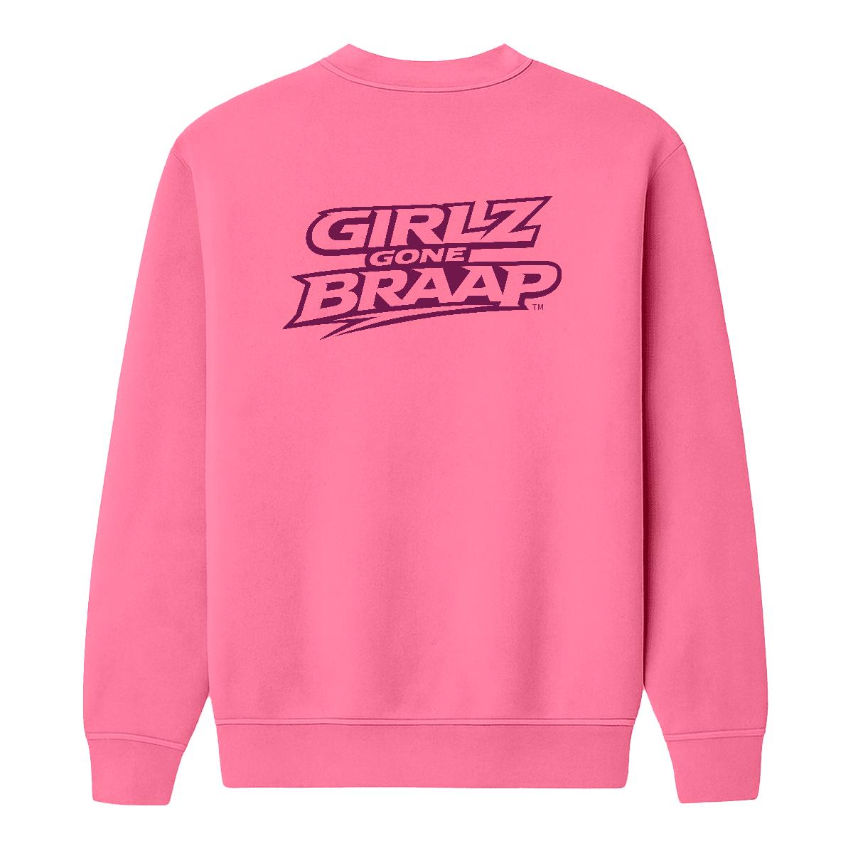 2-wheel drive crewneck - dark pink logo
