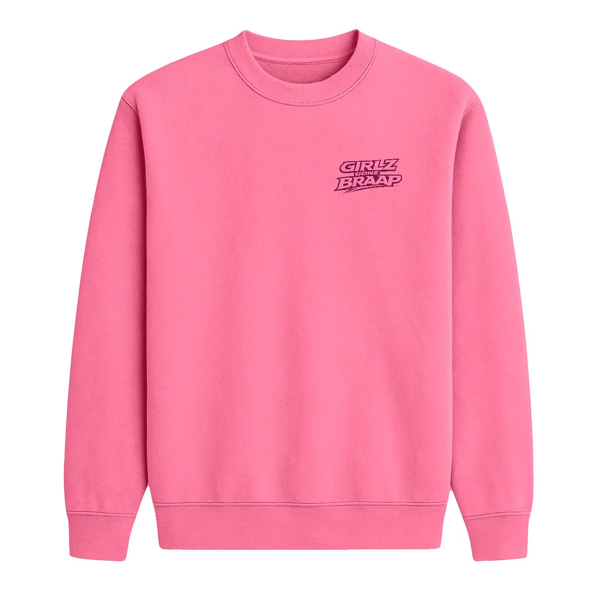 2-wheel drive crewneck - dark pink logo