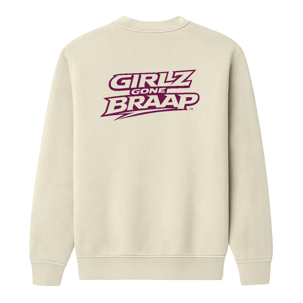 2-wheel drive crewneck - dark pink logo