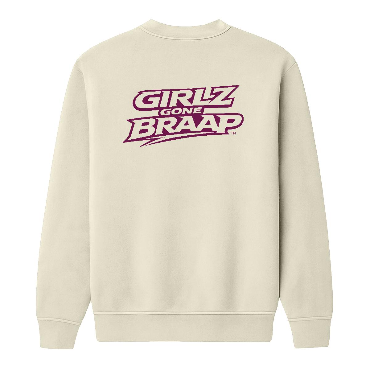 2-wheel drive crewneck - dark pink logo
