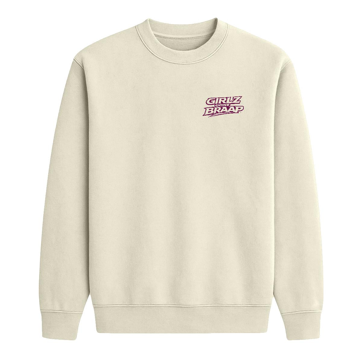 2-wheel drive crewneck - dark pink logo