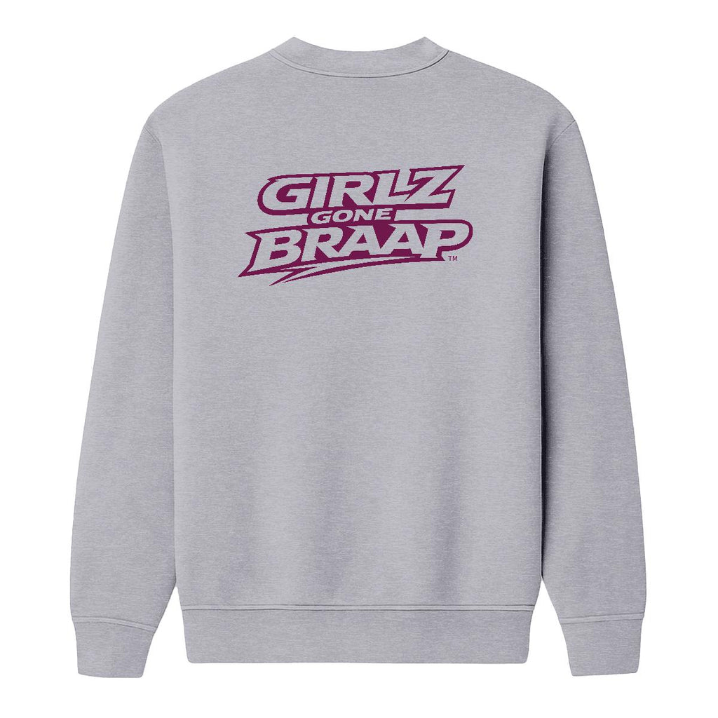 2-wheel drive crewneck - dark pink logo
