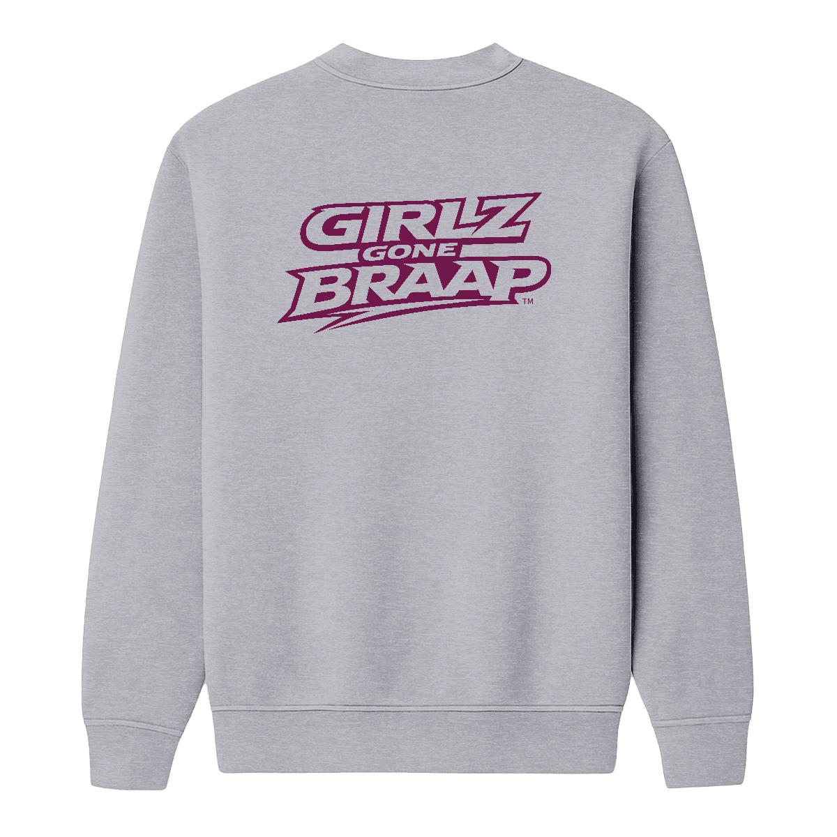 2-wheel drive crewneck - dark pink logo