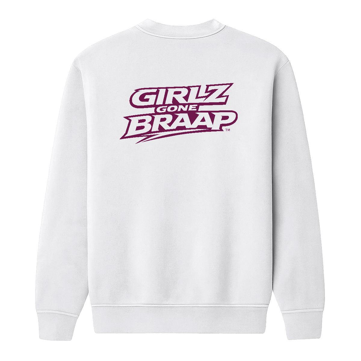 2-wheel drive crewneck - dark pink logo