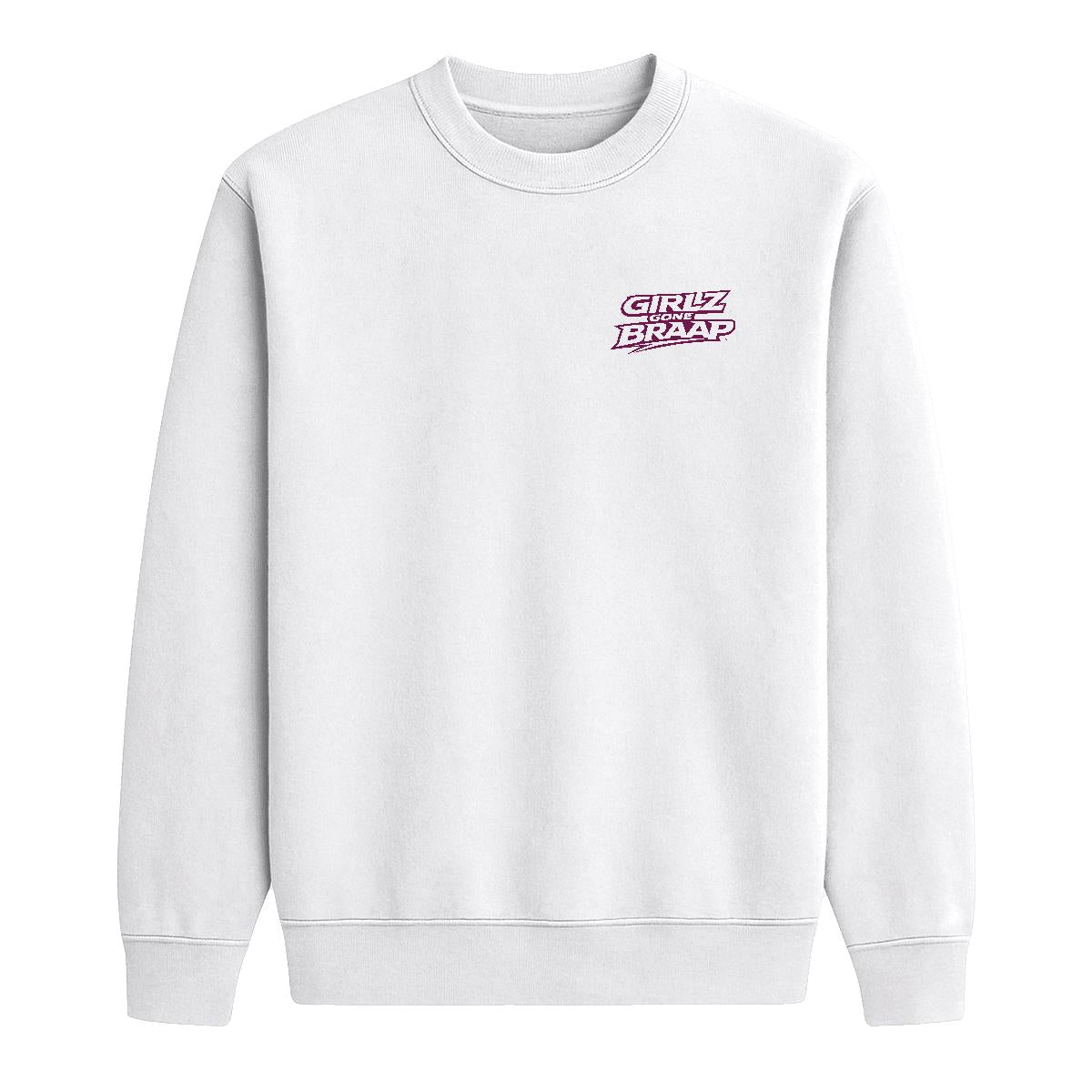 2-wheel drive crewneck - dark pink logo