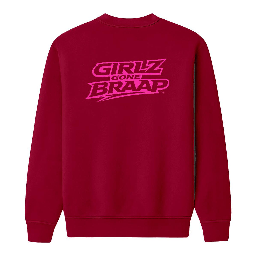 2-wheel drive crewneck - pink logo