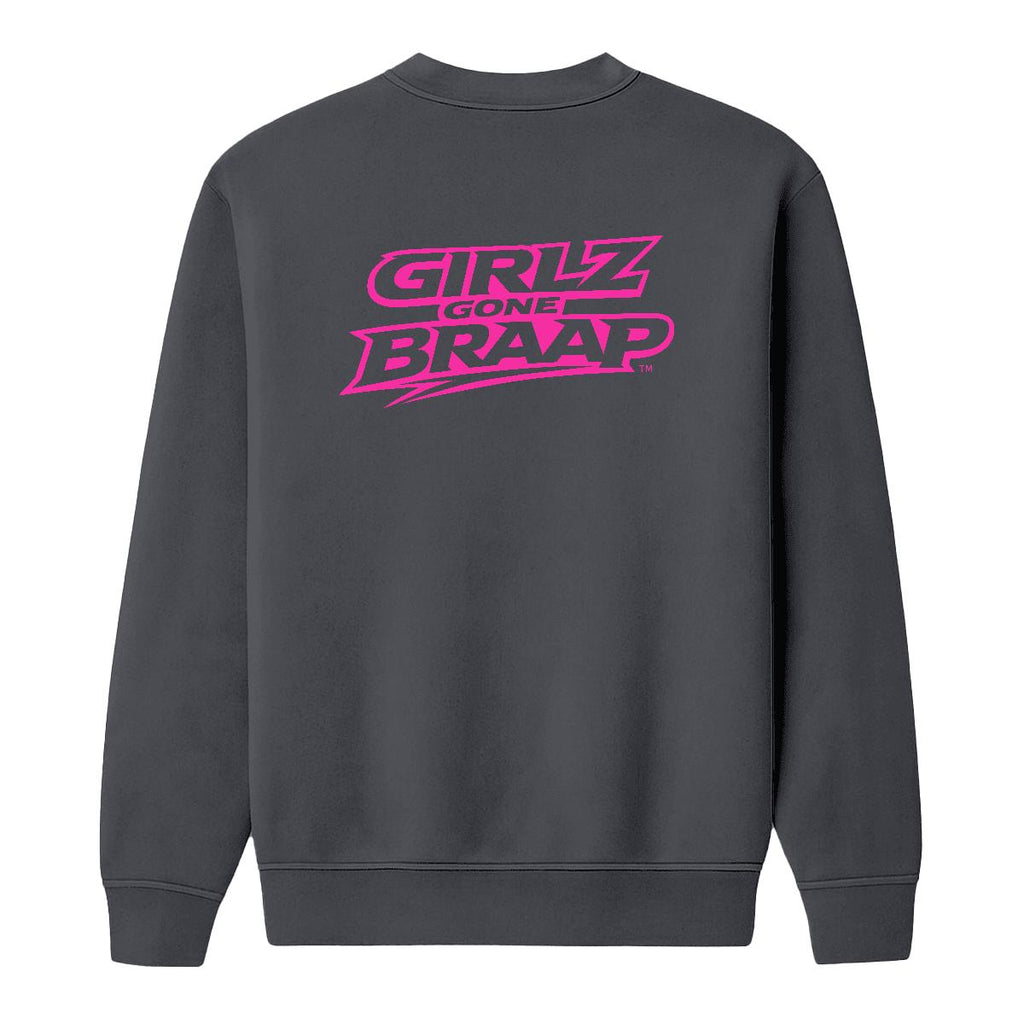 2-wheel drive crewneck - pink logo