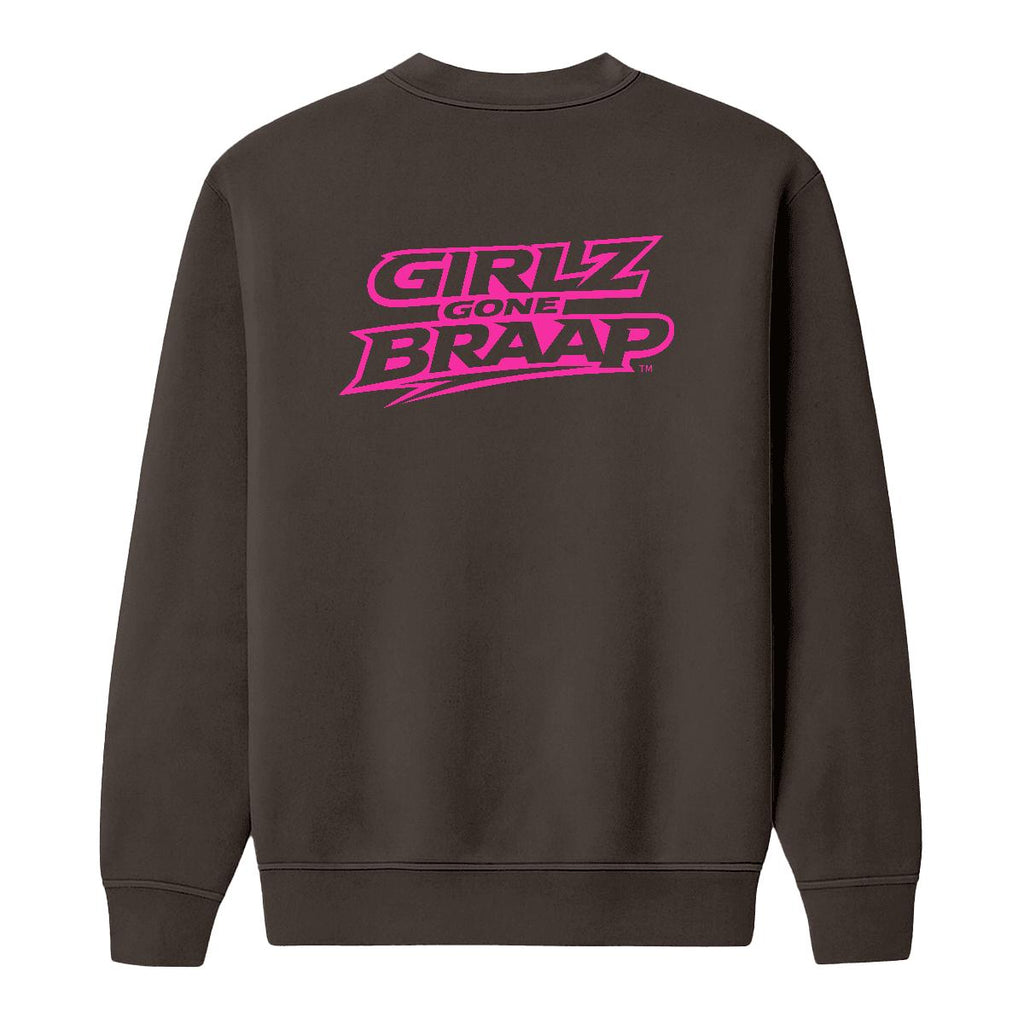2-wheel drive crewneck - pink logo