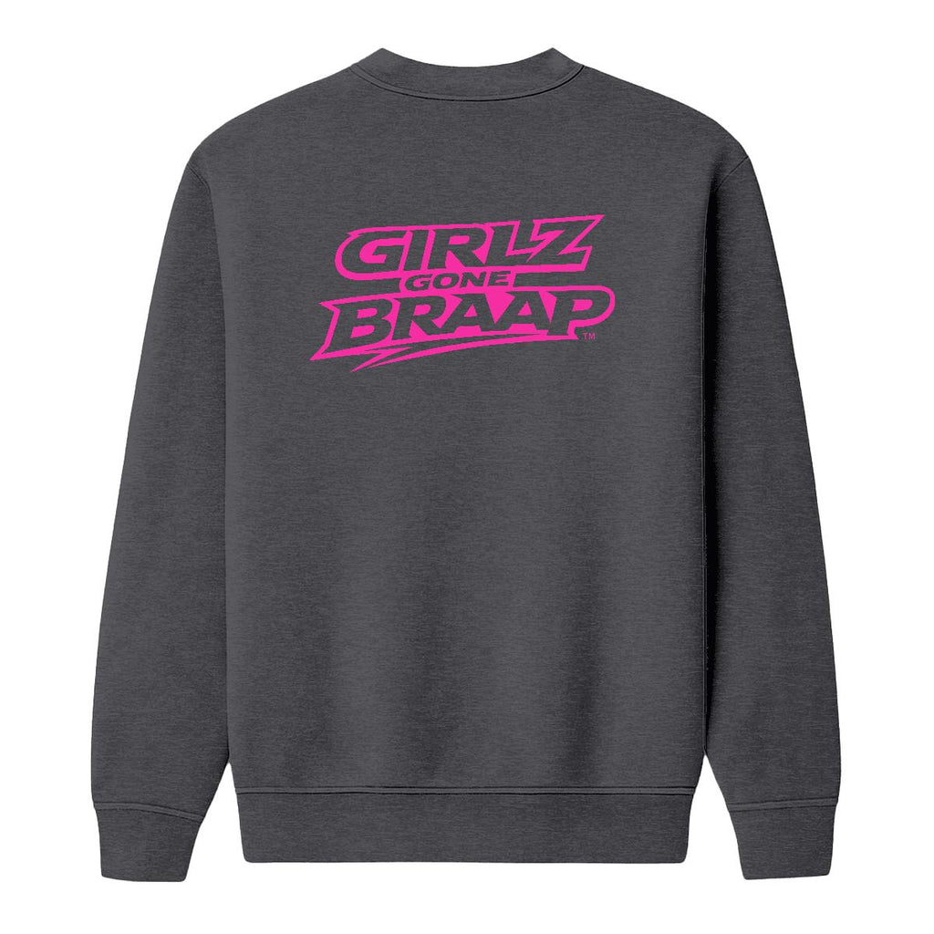 2-wheel drive crewneck - pink logo