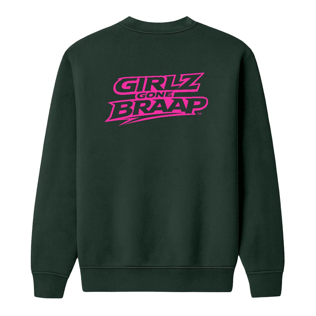 2-wheel drive crewneck - pink logo