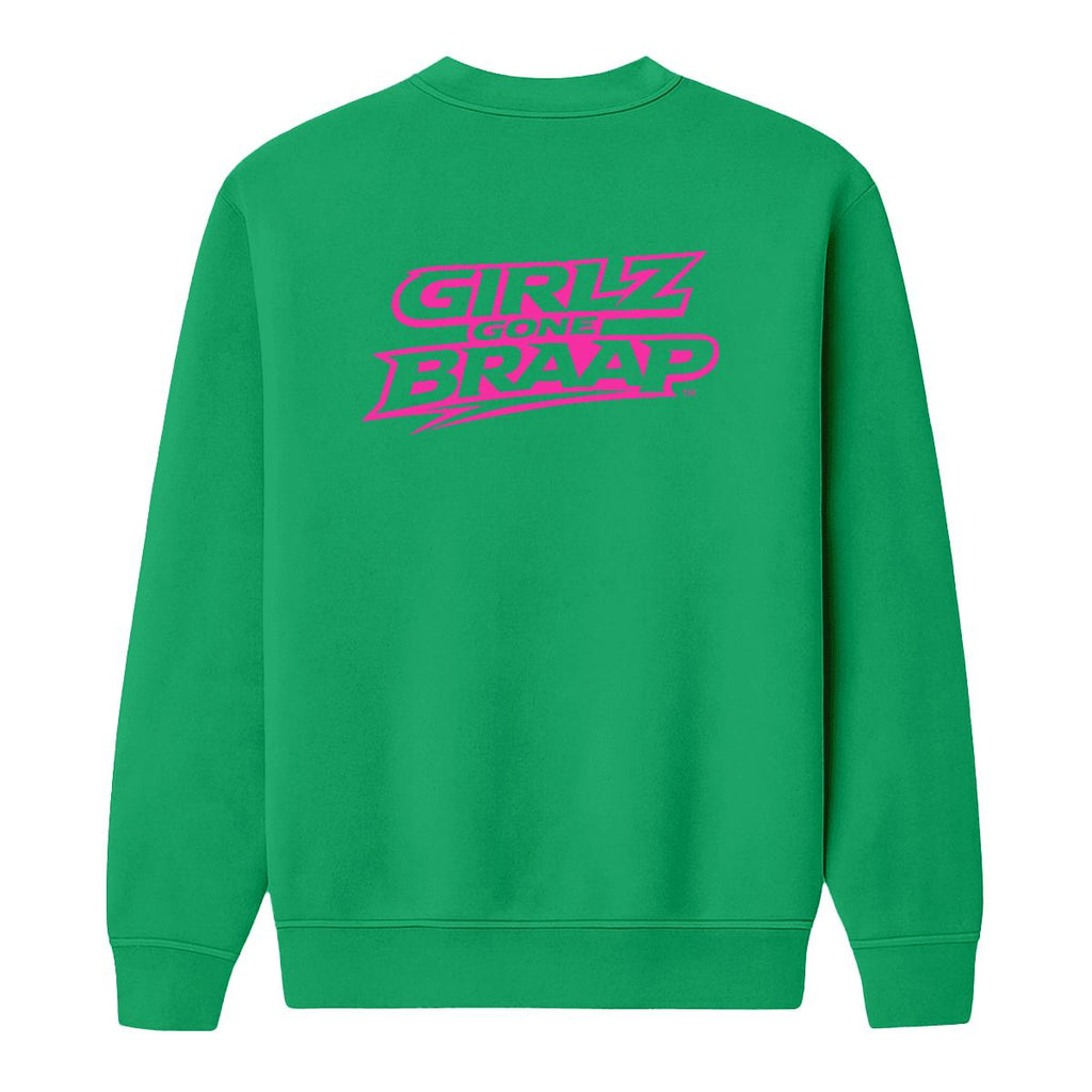2-wheel drive crewneck - pink logo