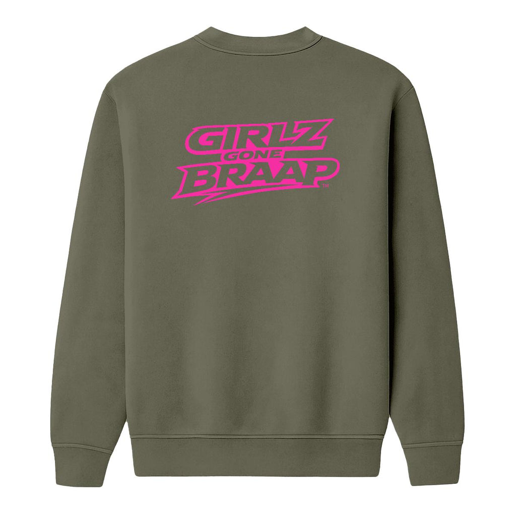 2-wheel drive crewneck - pink logo